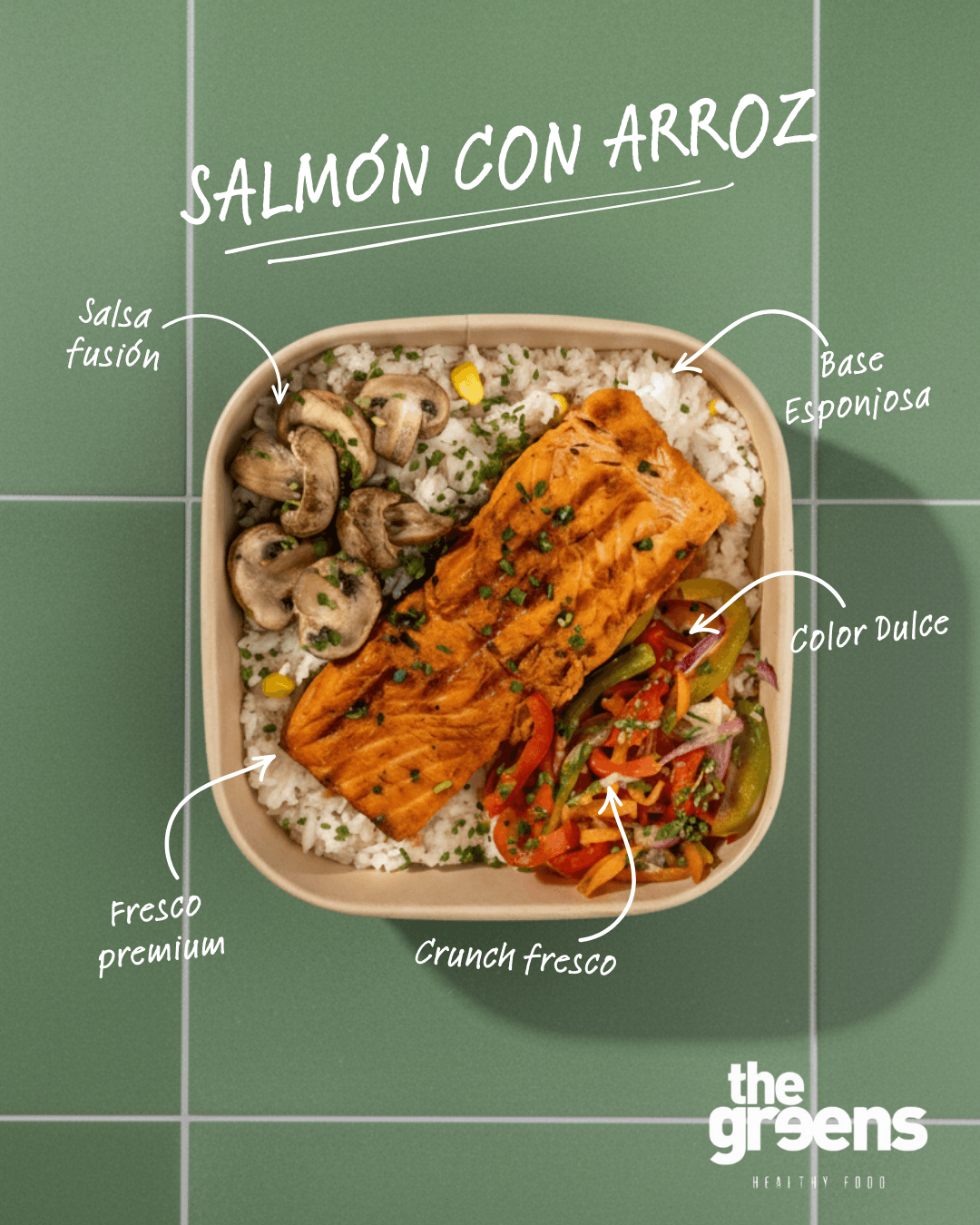 Salmón con Arroz The Greens: El bowl saludable que está reemplazando el delivery en oficinas de Santiago