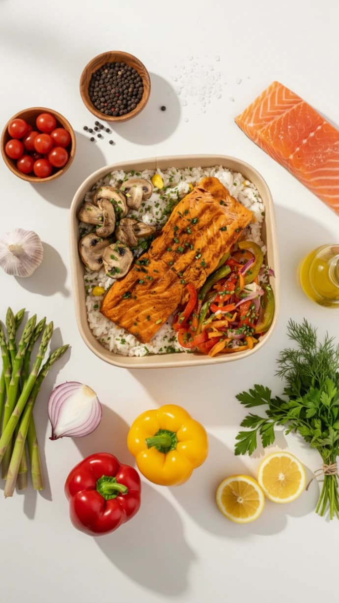 Bowl de salmón grillado hecho hoy