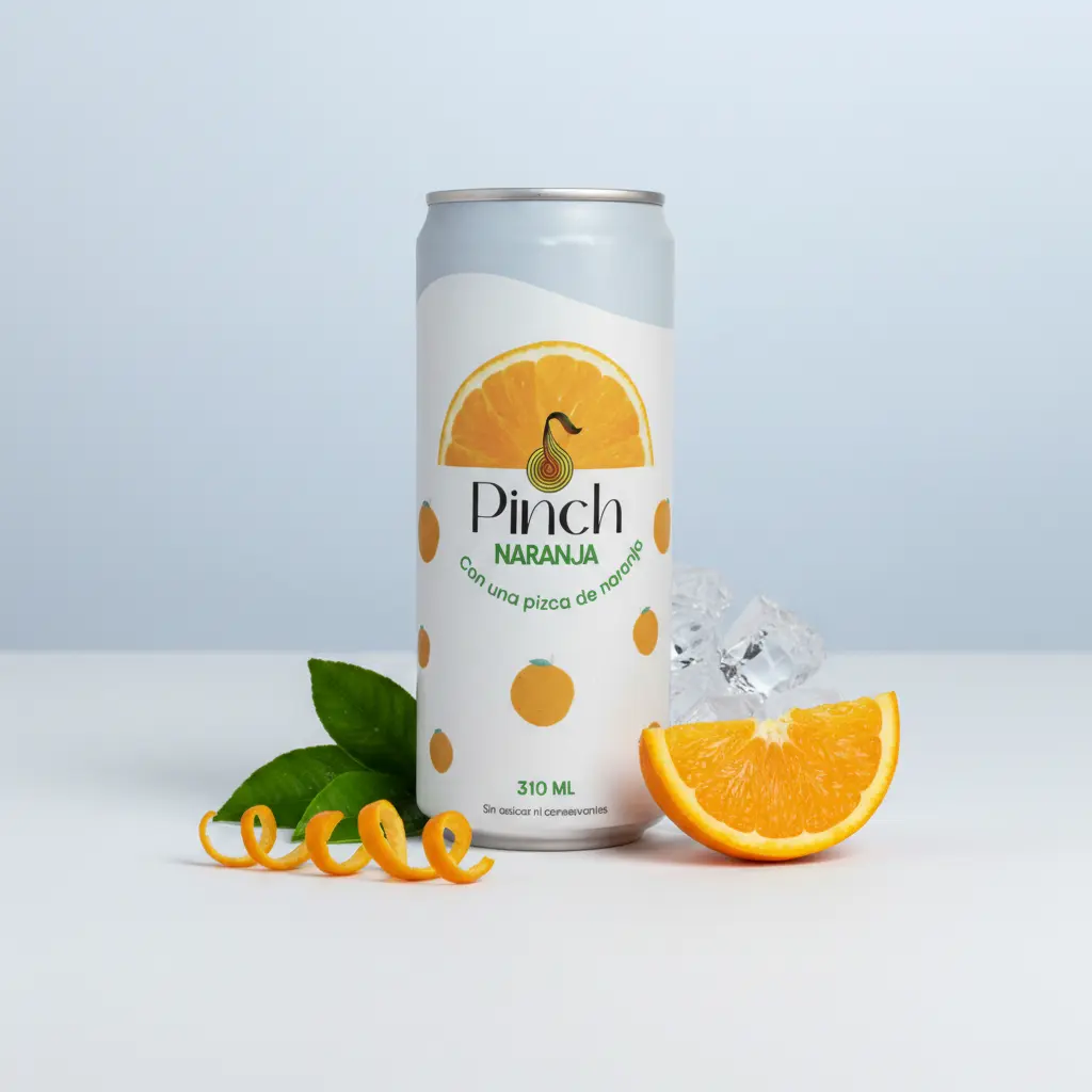 pinch bebida lata sabor naranja