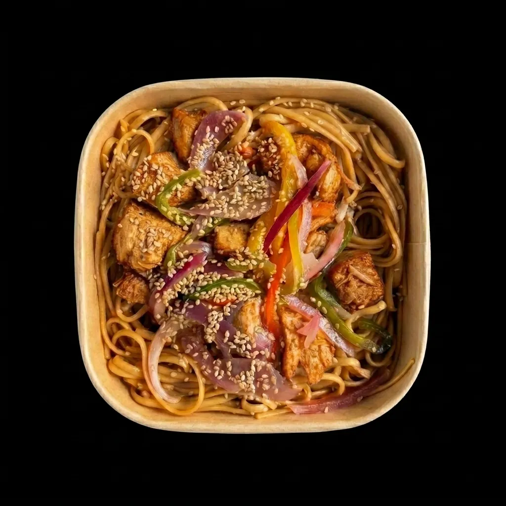 Pollo Teriyaki con Tallarines