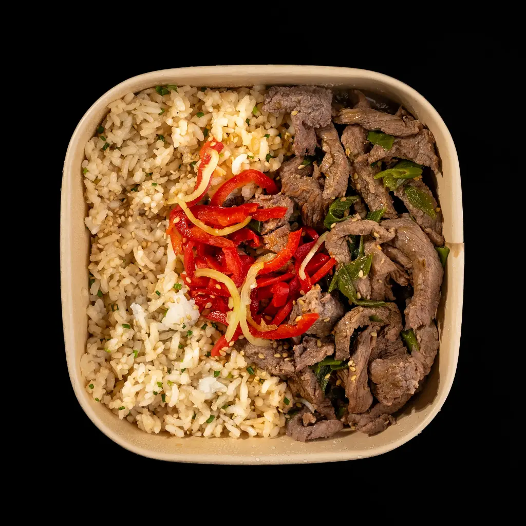 Carne Mongoliana con Arroz