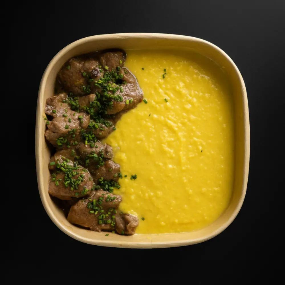Beef Stew with Corn Puree
